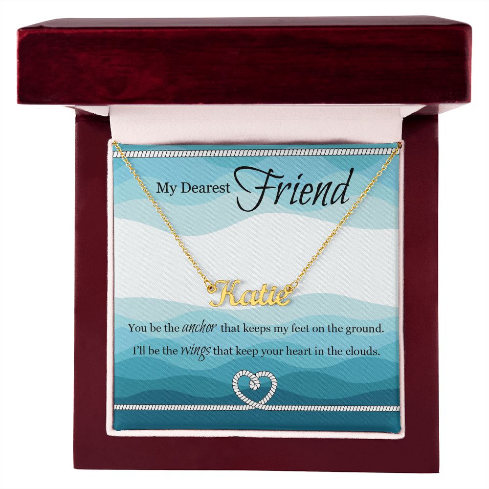 My Dearest Friend Name Necklace With Gift Box and Message Card