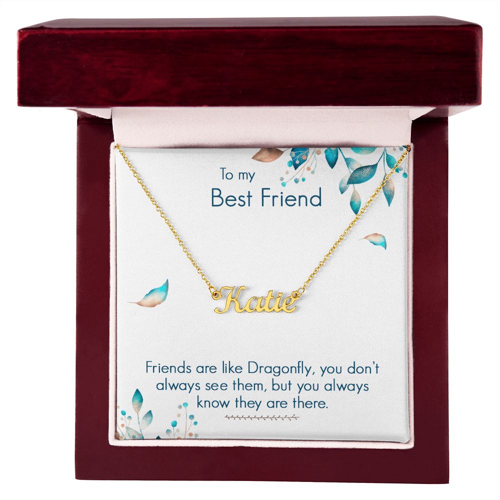 To My Best Friend Name Necklace With Gift Box and Message Card