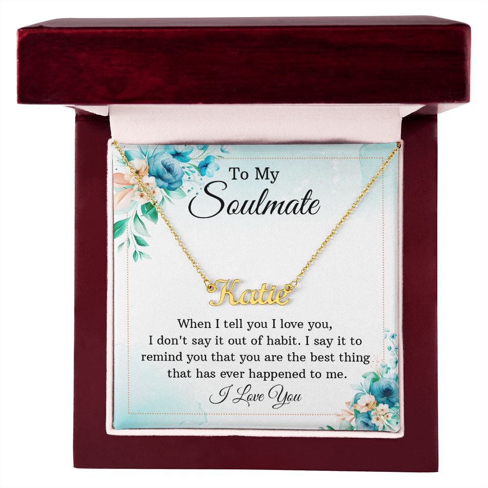 To My Soulmate Name Necklace With Gift Box and Message Card