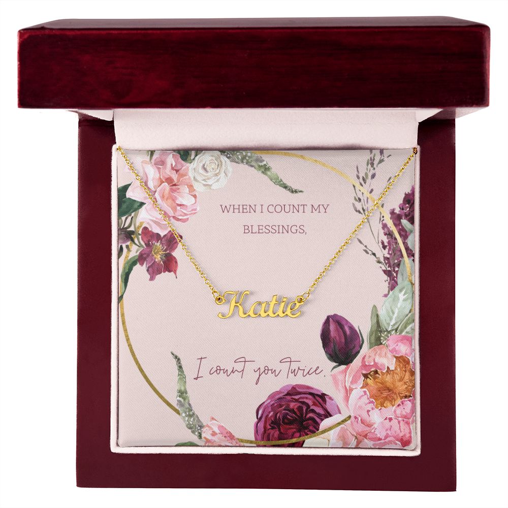 Wife, Sister, Girlfriend, Mom Personalized Name Necklace With Gift Box and Message Card