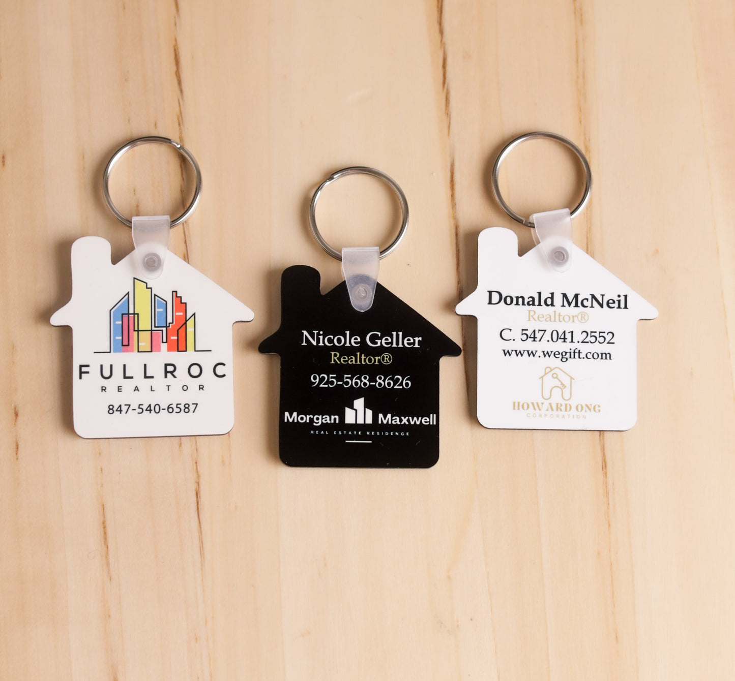 Custom REALTOR® House-Shaped Keychain | Personalized with Logo, Image, and Contact Info | Ideal Closing Gift for Realtors and Brokers