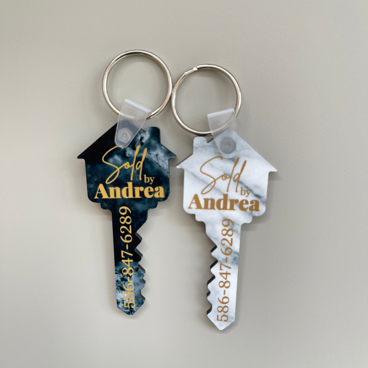 Realtor Closing Gift Keychain, Personalized House Key Keyring, Sold Sign