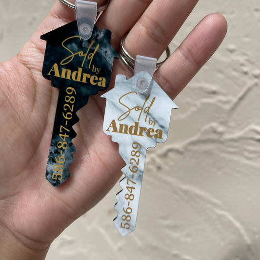 Realtor Closing Gift Keychain, Personalized House Key Keyring, Sold Sign