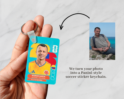Custom World Cup 2026 Collector Sticker Card Style Keychain Custom Soccer Fan Gift