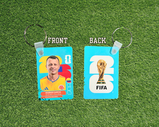 Custom World Cup 2026 Collector Sticker Card Style Keychain Custom Soccer Fan Gift
