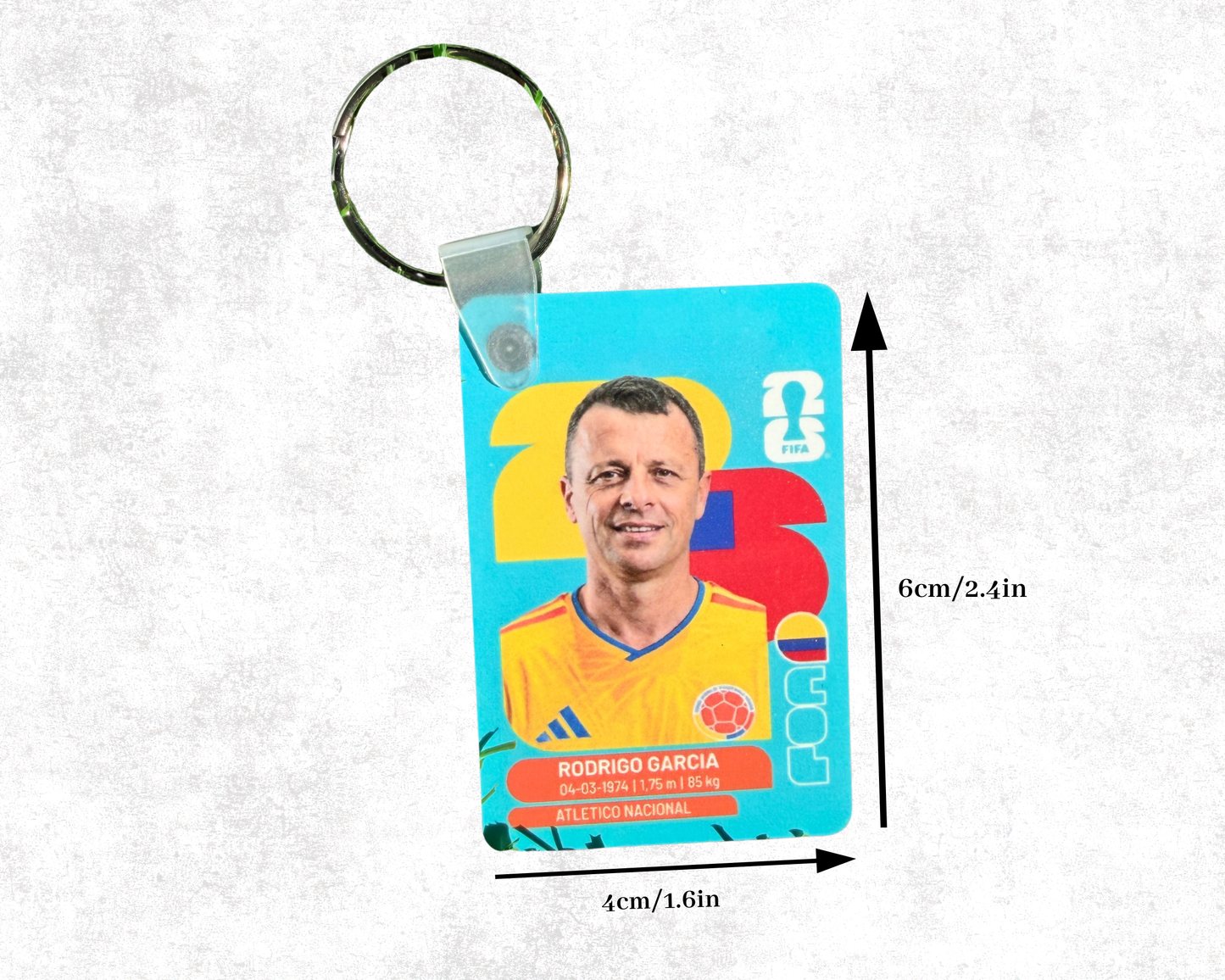 Custom World Cup 2026 Collector Sticker Card Style Keychain Custom Soccer Fan Gift