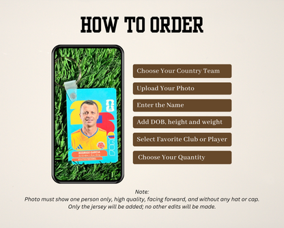 Custom World Cup 2026 Collector Sticker Card Style Keychain Custom Soccer Fan Gift