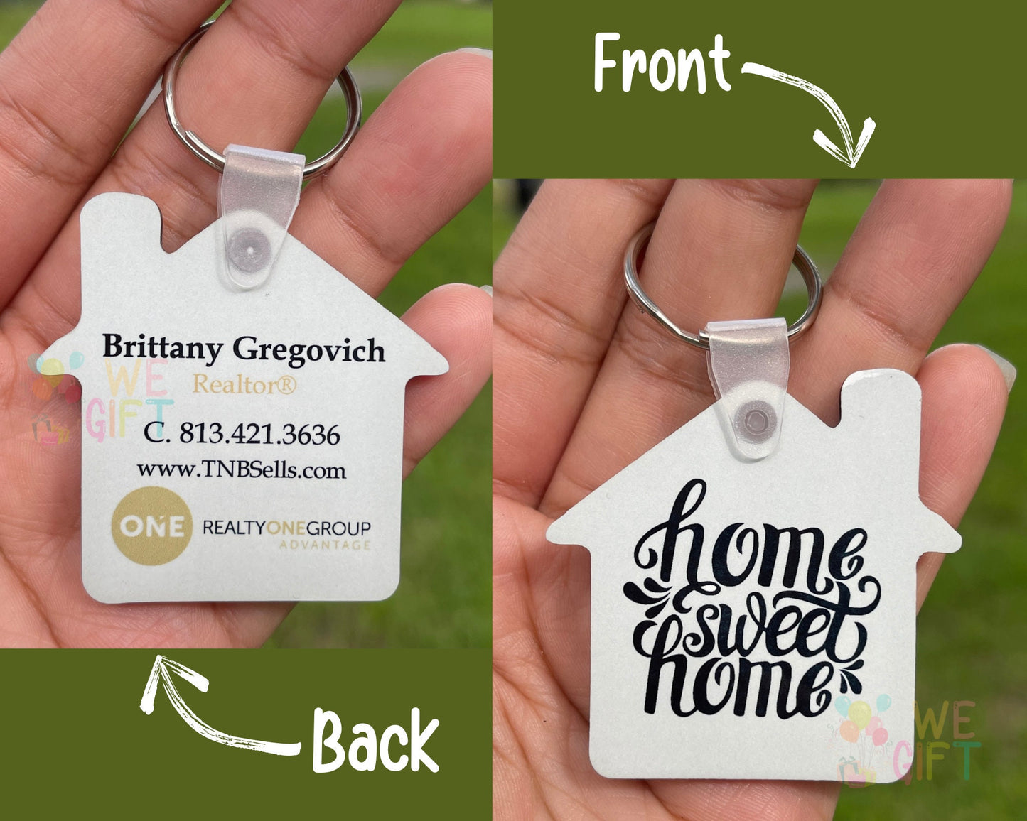 Custom Photo Keychain, Realtor Marketing, Closing Gift