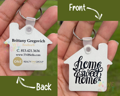 Business Card Keychain | Double Sided Keychain | Rectangular Keychain | Realtor Closing Gift | Realty One Group | Personalized Keychains