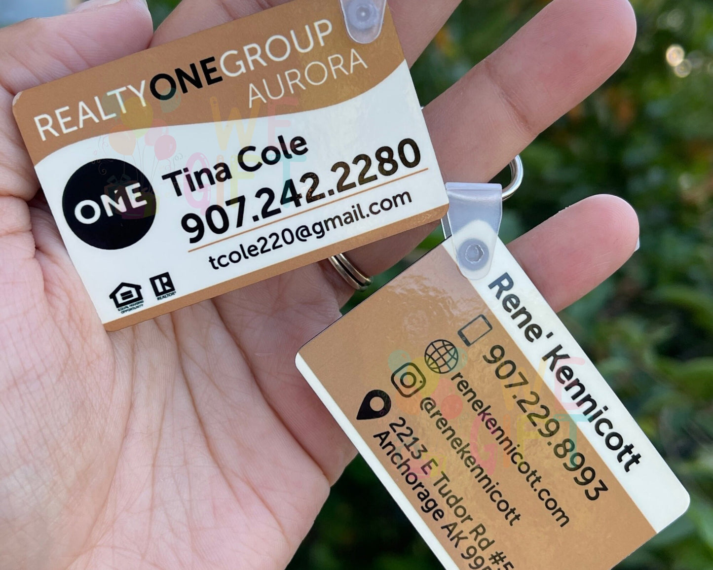 Business Card Keychain | Double Sided Keychain | Rectangular Keychain | Realtor Closing Gift | Realty One Group | Personalized Keychains