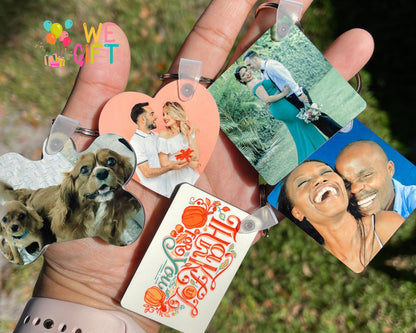 Personalized Photo Keychain, Custom Anniversary Gift, Double-Sided Print Keyring