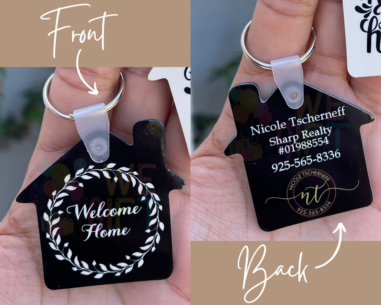 Custom Photo Keychain, Realtor Marketing, Closing Gift