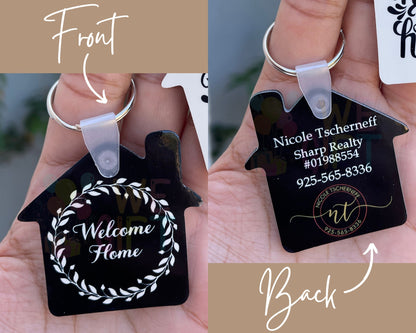 Custom Photo Keychain, Realtor Marketing, Closing Gift