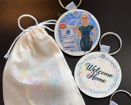 Custom Photo Keychain, Realtor Marketing, Closing Gift