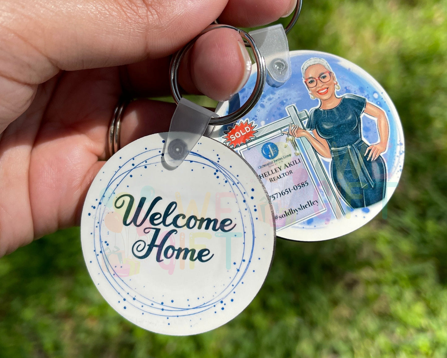 Custom Photo Keychain, Realtor Marketing, Closing Gift