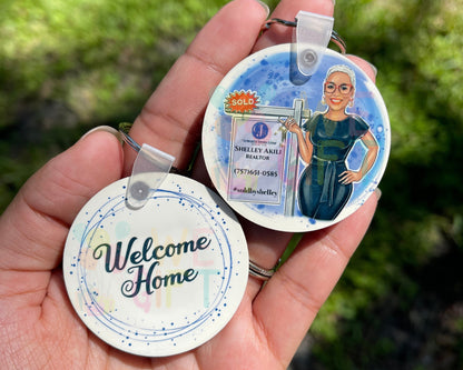 Custom Photo Keychain, Realtor Marketing, Closing Gift