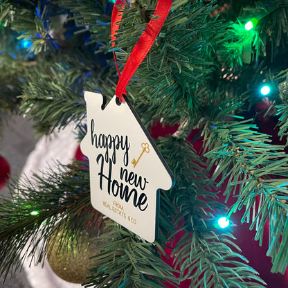 House Shaped Ornament, Christmas in July,  Personalized Realtor Christmas Gift, First Home Owners Christmas Present, Christmas Tree Ornament