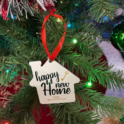 House Shaped Ornament, Christmas in July,  Personalized Realtor Christmas Gift, First Home Owners Christmas Present, Christmas Tree Ornament