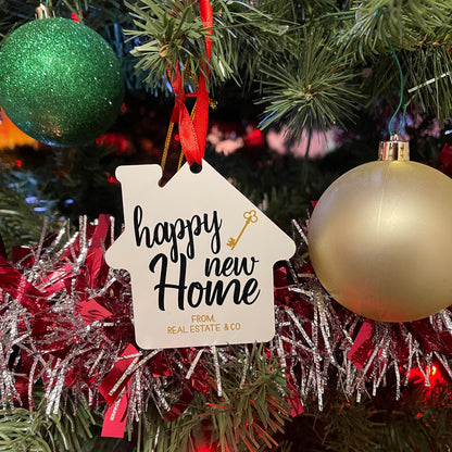 House Shaped Ornament, Christmas in July,  Personalized Realtor Christmas Gift, First Home Owners Christmas Present, Christmas Tree Ornament