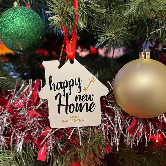 House Shaped Ornament, Christmas in July,  Personalized Realtor Christmas Gift, First Home Owners Christmas Present, Christmas Tree Ornament