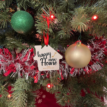 House Shaped Ornament, Christmas in July,  Personalized Realtor Christmas Gift, First Home Owners Christmas Present, Christmas Tree Ornament