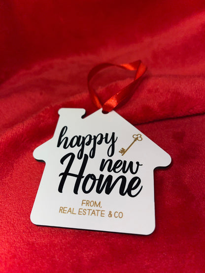 House Shaped Ornament, Christmas in July,  Personalized Realtor Christmas Gift, First Home Owners Christmas Present, Christmas Tree Ornament