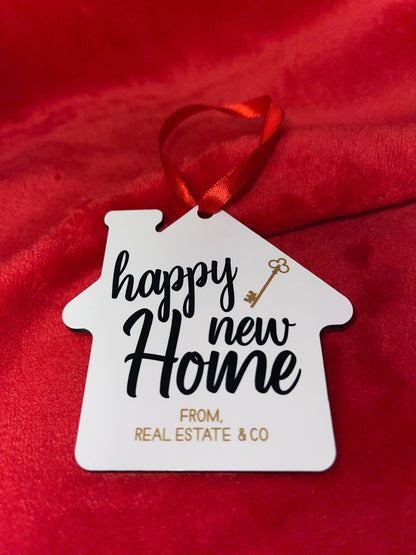 House Shaped Ornament, Christmas in July,  Personalized Realtor Christmas Gift, First Home Owners Christmas Present, Christmas Tree Ornament