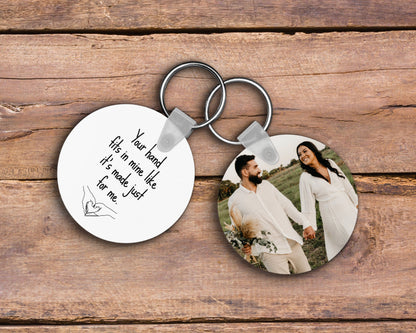 Custom Photo Keychain, Romantic Couple Gift, Anniversary Keepsake