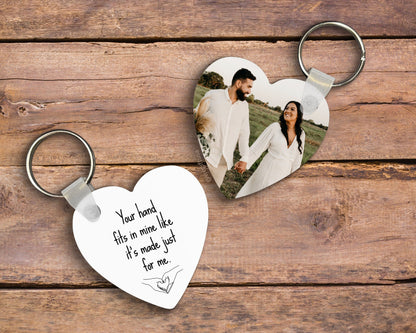 Custom Photo Keychain, Romantic Couple Gift, Anniversary Keepsake