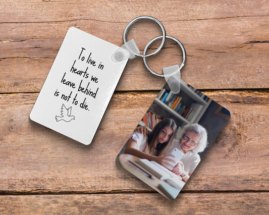 Personalized memorial keychain for lost loved ones, heartfelt sympathy gift, keepsake remembrance.
