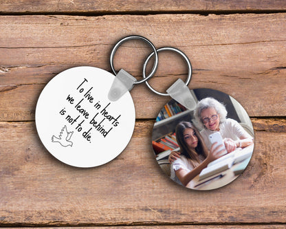 Personalized memorial keychain for lost loved ones, heartfelt sympathy gift, keepsake remembrance.