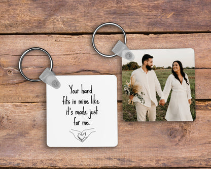 Custom Photo Keychain, Romantic Couple Gift, Anniversary Keepsake