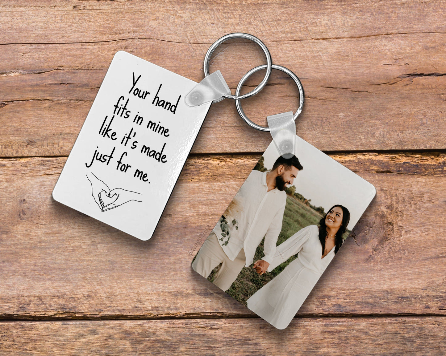 Custom Photo Keychain, Romantic Couple Gift, Anniversary Keepsake