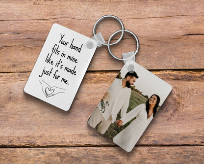 Custom Photo Keychain, Romantic Couple Gift, Anniversary Keepsake