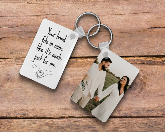 Custom Photo Keychain, Romantic Couple Gift, Anniversary Keepsake