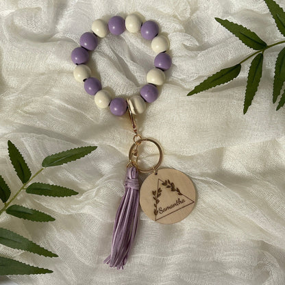 Teacher Gift Ideas Beaded Wristlet Keychain with Tassel Personalised Stocking Stuffer Bridesmaid Dorm Accessory