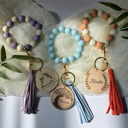 Teacher Gift Ideas Beaded Wristlet Keychain with Tassel Personalised Stocking Stuffer Bridesmaid Dorm Accessory