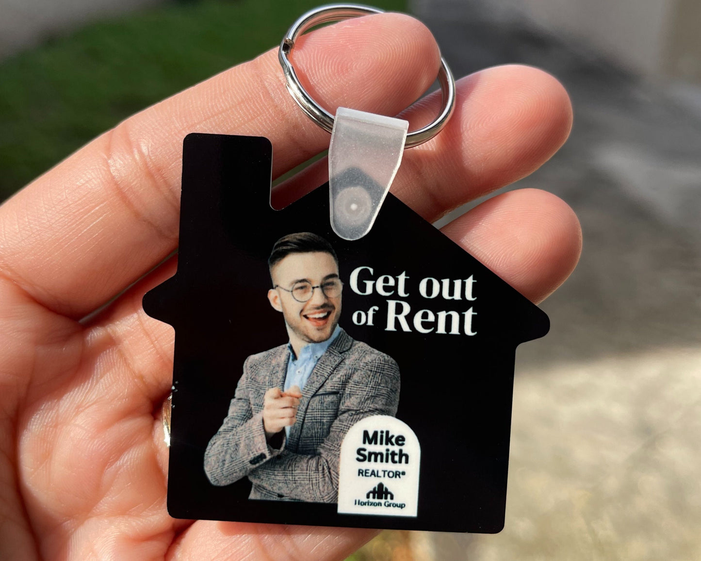 Business Marketing Ideas | QR Code Keychain | Plastic Keychain with Picture | Realtor Headshot | Plastic House Shape Keychain | Real Estate