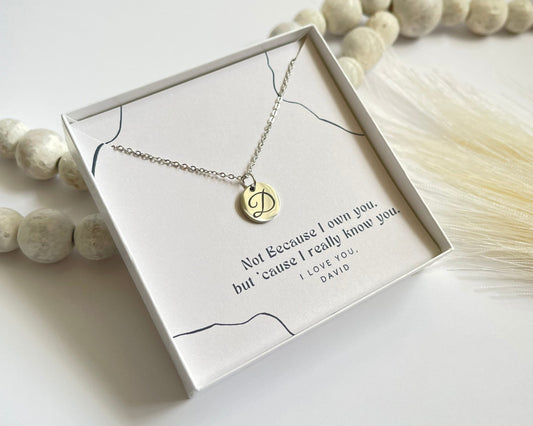 Personalized Initial Necklace for Women, Dainty Charm Letter Pendant, Gold/Silver/Rose Gold, Gift