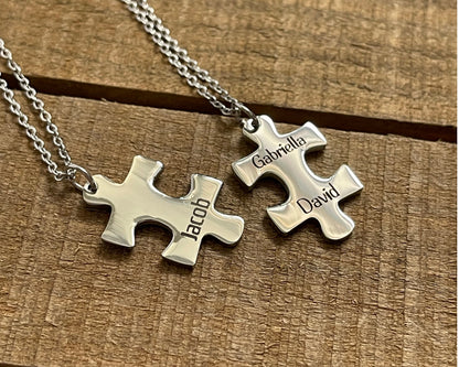 Autism Puzzle Necklace for Mom | Personalized Name Gift | Christmas Stocking Stuffer