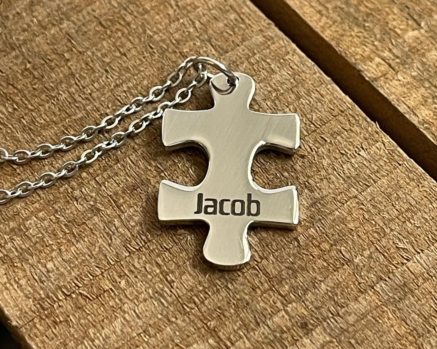 Autism Puzzle Necklace for Mom | Personalized Name Gift | Christmas Stocking Stuffer