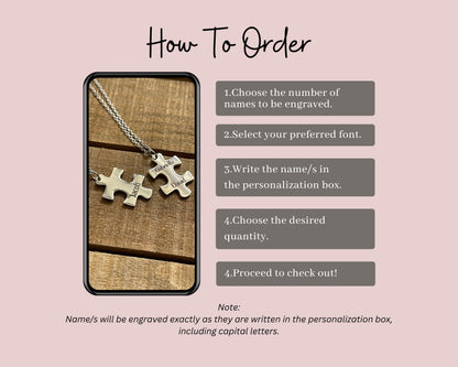Autism Puzzle Necklace for Mom | Personalized Name Gift | Christmas Stocking Stuffer