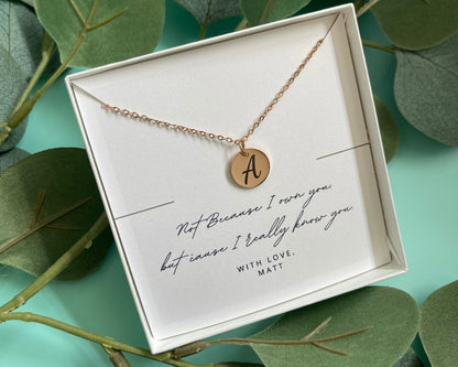 Personalized Gold Initial Necklace, Gift for Women, Engraved Letter Pendant, Special Occasion Jewelry