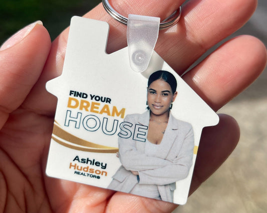 Plastic House Shaped Keychain | QR Code Keychain | Realtor Closing Gift | Plastic Keychain with  Picture | Housewarming Gift | Real Estate