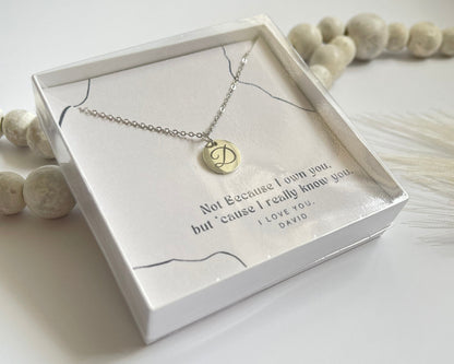 Personalized Initial Necklace for Women, Dainty Charm Letter Pendant, Gold/Silver/Rose Gold, Gift