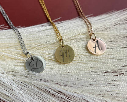 Personalized Initial Necklace for Women, Dainty Charm Letter Pendant, Gold/Silver/Rose Gold, Gift