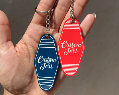 Custom Retro Motel Keychain, Personalized Gift, Unique Accessory for Any Occasion