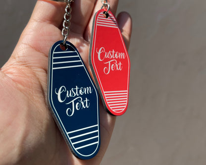 Custom Retro Motel Keychain, Personalized Gift, Unique Accessory for Any Occasion