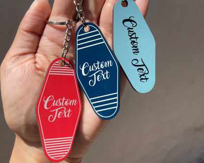 Custom Retro Motel Keychain, Personalized Gift, Unique Accessory for Any Occasion