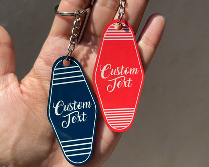 Custom Retro Motel Keychain, Personalized Gift, Unique Accessory for Any Occasion
